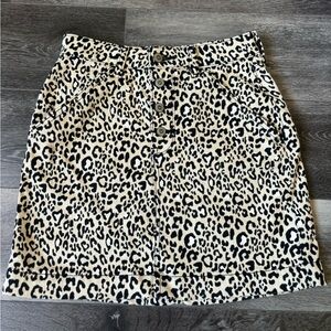 Hollister soft denim cheetah print skirt